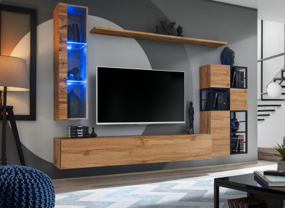 Wooden Furniture Braun Design Living Room Wall TV Stand Living Room Furniture Set
